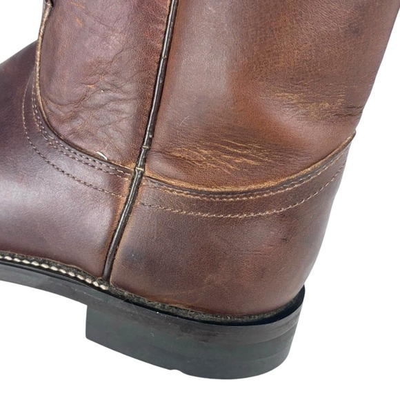 JUSTIN L 3408 ROPER COWHIDE LEATHER BROWN BARN CLASSIC COWBOY WORK BOOT - Picture 10 of 13